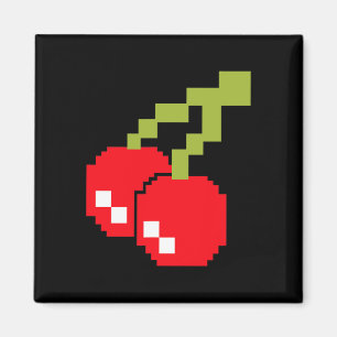 Aimant Cerises Pixel Costume de jeu vidéo des années 80 F