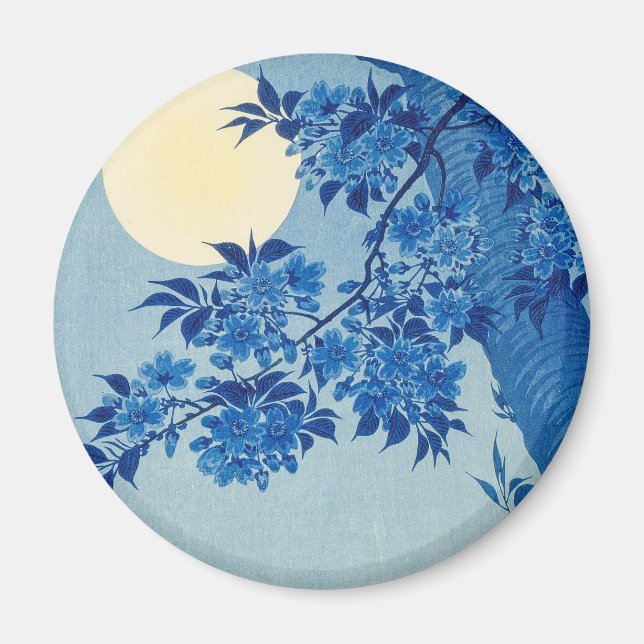 Aimant Cerisier de la Lune Bleue de nuit japonais (Devant)