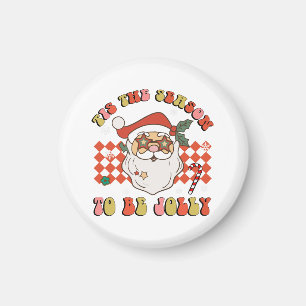 Aimant C'est la saison d'être joyeux Noël Santa Rétro G