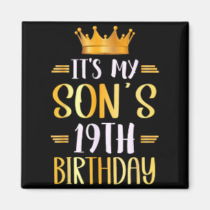 Aimant C'est l'anniversaire de mon fils 19 ans Joyeux 19