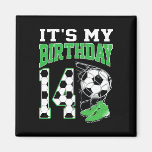 Aimant C'est ma fête d'anniversaire de soccer pour mes 14