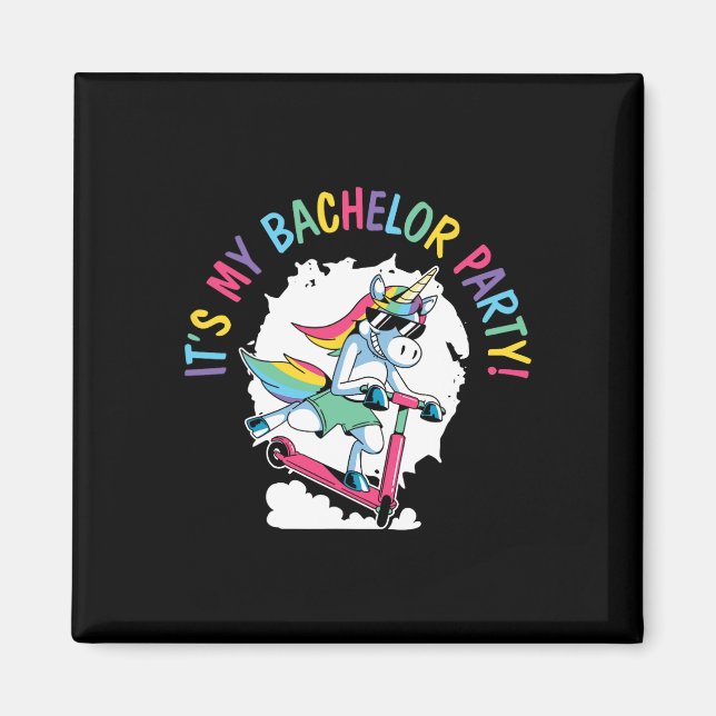 Aimant C'est mon Bachelor Party Unicorn Groom Mariage Mar (Devant)
