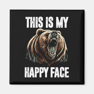 Aimant C'Est Mon Joyeux Visage Ours Drôle Grizzly Forêt H