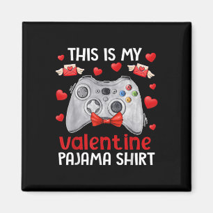 Aimant C'est mon pyjama de la Saint-Valentin pour joueur