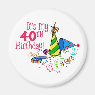 Aimant C'est mon quarantième anniversaire (les casquettes
