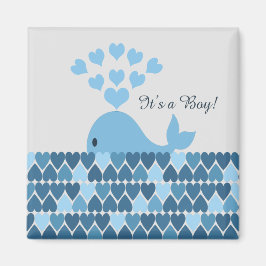 Aimant C'est un garçon ! Baleine mignonne