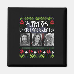 Aimant C'est un vilain pull de Noël Joe Biden Harris