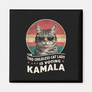 Aimant Cette dame aux chats sans enfants vote Kamala