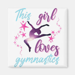 Aimant Cette Fille Aime La Gymnastique Étoiles Leap