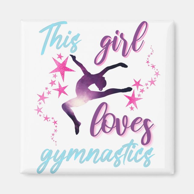 Aimant Cette Fille Aime La Gymnastique Étoiles Leap (Devant)