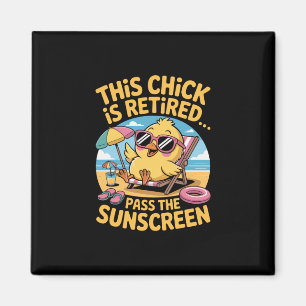 Aimant Cette Fille Est Retraitée P L'écran Solaire Plage 