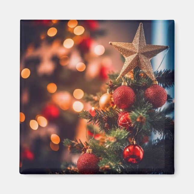 Aimant "Chaleureux voeux et joie festive : un joyeux Noël (Devant)