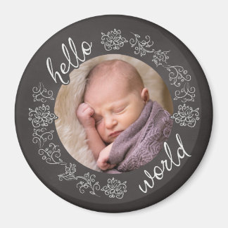 Aimant Chalkboard Hello Baby's First Personnalisé