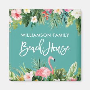 Aimant Chambre de plage florale tropicale de famille de