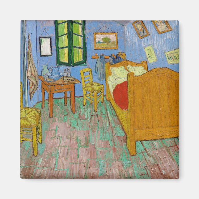 Aimant Chambre Vincent Van Gogh. Impressionnisme vintage (Devant)