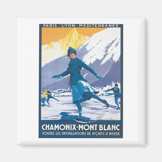 Aimant Chamonix Mont Blanc vintage (Devant)