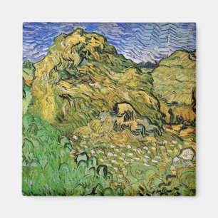 Aimant Champ avec meules de blé par Vincent van Gogh