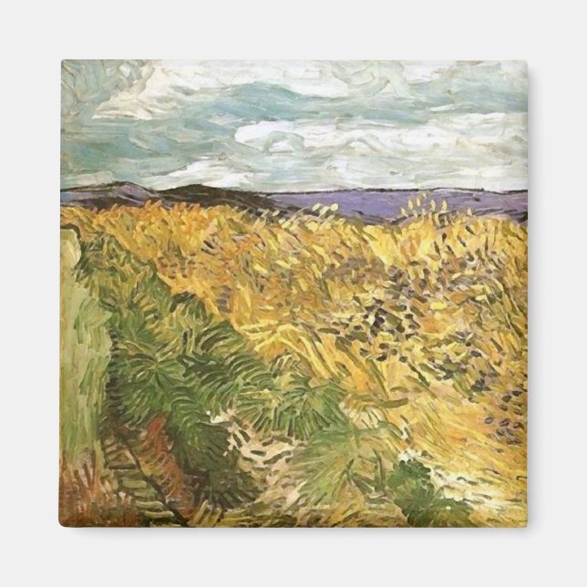 Aimant Champ blé avec Cornflowers Van Gogh Art (Devant)