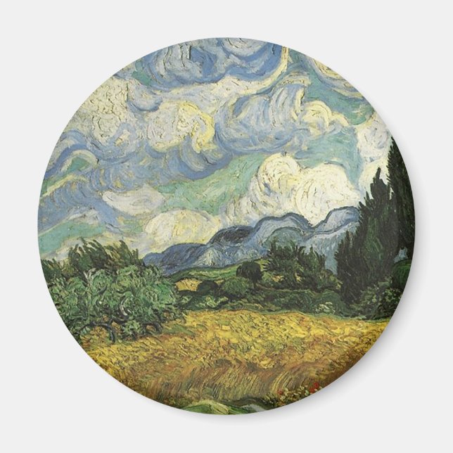 Aimant Champ de blé avec Cyprès, Vincent Van Gogh (Devant)