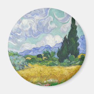 Aimant Champ de blé de Van Gogh avec Cyprès Art