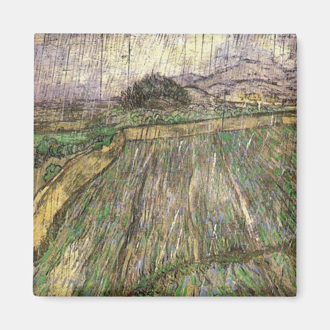 Aimant Champ de blé en pluie (F650) Van Gogh Fine Art (Devant)