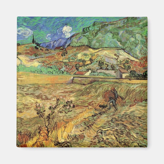 Aimant Champ de blé fermé w Paysan par Vincent van Gogh (Devant)