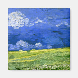 Aimant Champ de blé sous ciel nuageux Van Gogh Art