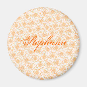 Aimant Champ de marguerites Magnet, Fleurs orange