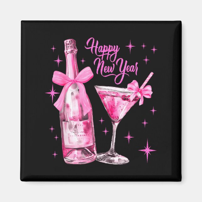 Aimant Champagne Swea Martini Coquette Happy New Year Par (Devant)