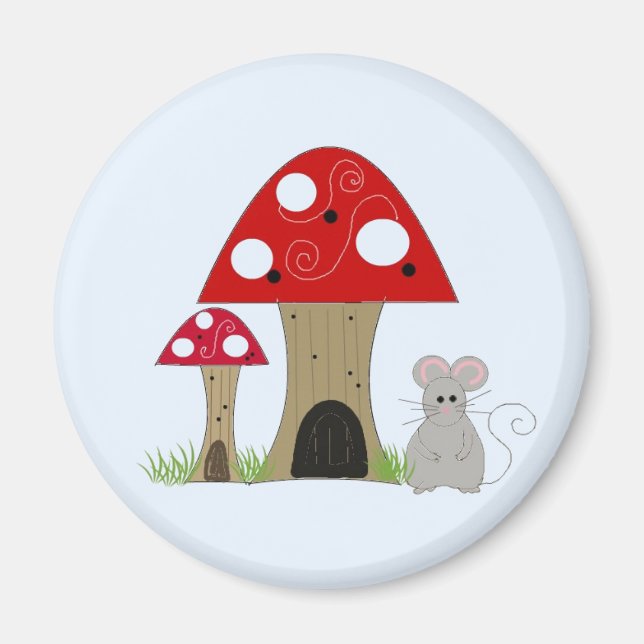 Aimant Champignons et souris Whimsical (Devant)