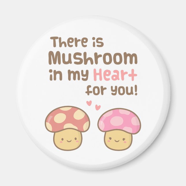 Aimant Champignons mignons dans mon Humour de jeu de coeu (Devant)