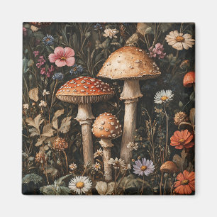 Aimant Champignons Whimsical et Botanique Fleur sauvage