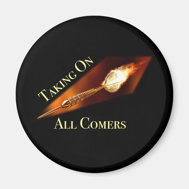 Aimant Champion des fléchettes sur tous les arrivants (Devant)