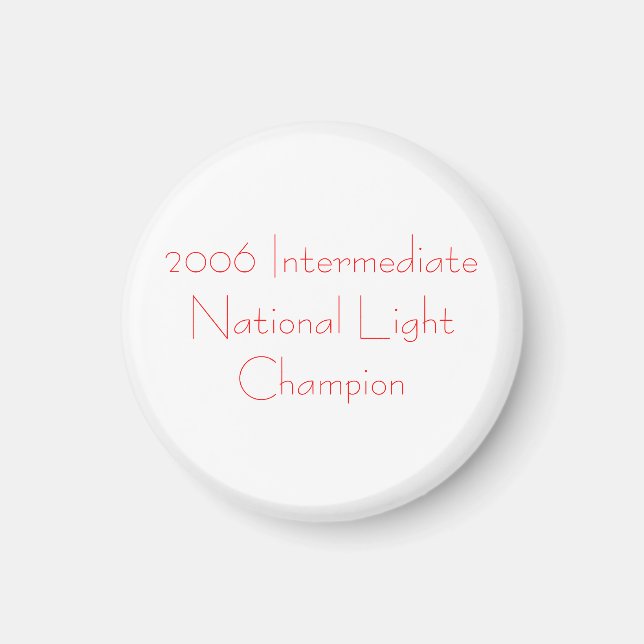 Aimant Champion national de la lumière intermédiaire 2006 (Devant)