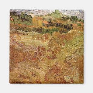 Aimant Champs de blé avec Auvers de Vincent van Gogh