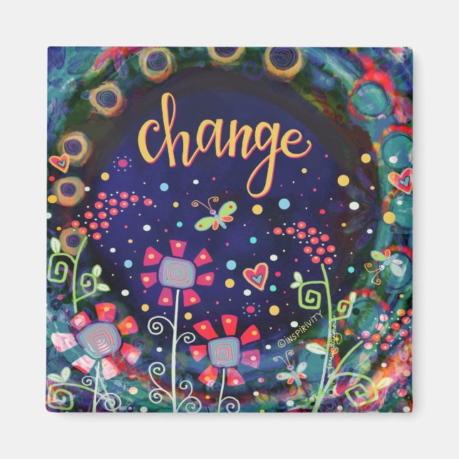 Aimant Changer Floral Fleurs sauvages Whimsical Inspirant (Devant)