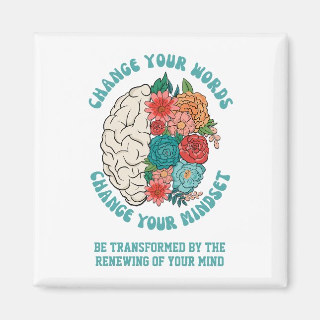 Aimant CHANGER VOS MOTS Changer votre mentalité chrétienn (Devant)