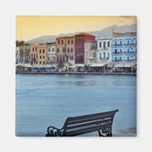 Aimant Chania à la tombée de la nuit, Chania, Crète, G