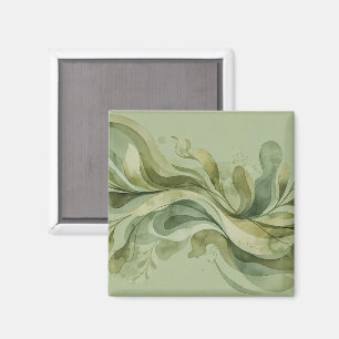 Aimant Chanson de la Terre Flowing Abstraits Verts Sauge