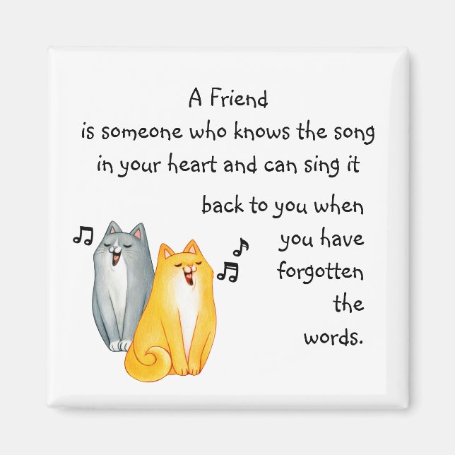 Aimant Chanson de l'ami Chanson dans votre coeur Cute Cat (Devant)