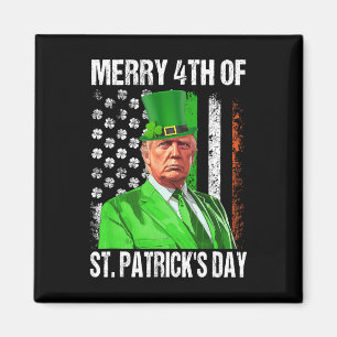 Aimant Chapeau de lutin drôle de Trump joyeux 4ème de la 