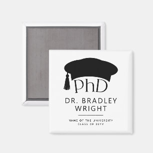 Aimant Chapeau doctoral personnalisé de doctorat pour la