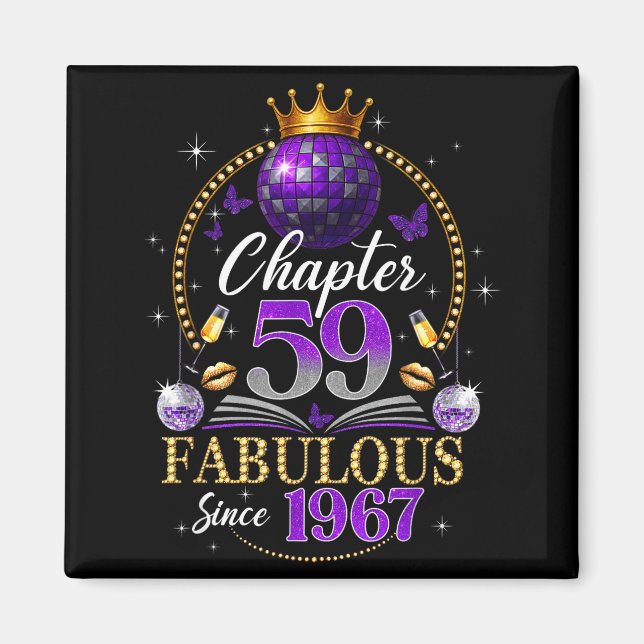 Aimant Chapter 59 Since 1967 Purple Disco Ball 59th Birth (Devant)