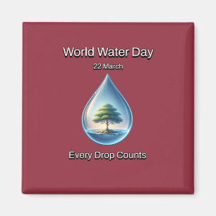 Aimant Chaque Début Compte. Journée mondiale de l'eau.