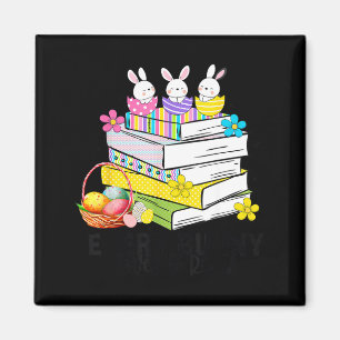 Aimant Chaque lapin adore lire un livre de lecture mignon