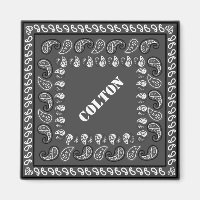 Charcoal Grey Western Paisley Bandana Personnalisé