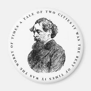 Aimant Charles Dickens Portrait et Citation