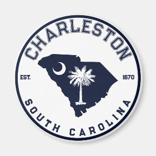 Aimant Charleston Caroline du Sud Marine SC Drapeau Palmi