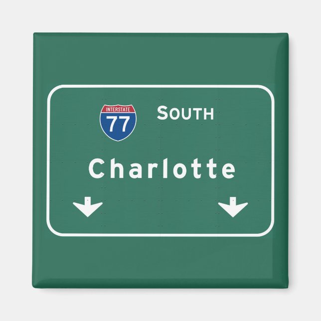 Aimant Charlotte North Carolina nc Interstate Highway : (Devant)