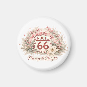 Aimant Charmant Route 66 Rétro Floral d'Hiver Shabby Chic